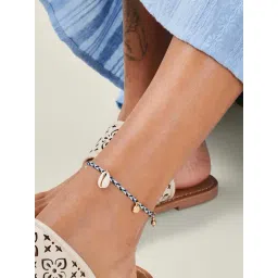Accessorize London Blue Golden Anklet for Women-picture-36
