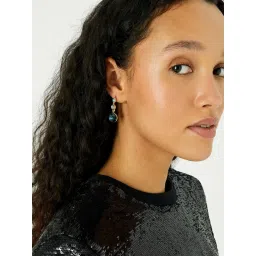 Accessorize London Blue Harvest Blue & Golden Drop Earrings image 2
