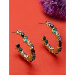 Accessorize London Blue Harvest Multicolored Hoop Earrings-picture-17
