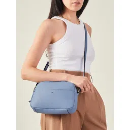 Accessorize London Blue Solid Sling Handbag-picture-29