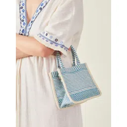 Accessorize London Blue Woven Mini Cross Body Bag-picture-23