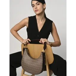 Accessorize London Brown Amara Logo Hobo Bag-picture-40