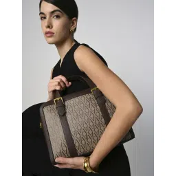 Accessorize London Brown Dorota Logo Satchel-picture-43