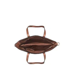 Accessorize London Brown Textured Medium Tote Handbag image 4