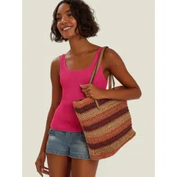 Accessorize London Brown Woven Tote-picture-26