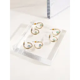 Accessorize London Circle Gem Of Three Hoop Earrings - Set of 3-picture-35