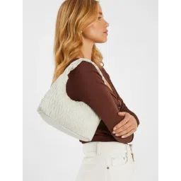 Accessorize London Cream Quilted Shoulder Bag-picture-29