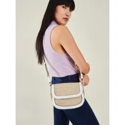 Accessorize London Cream Textured Cross Body Bag-picture-27