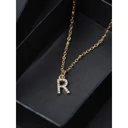 Accessorize London Gold Initial Sparkle Pendant Necklace-picture-22