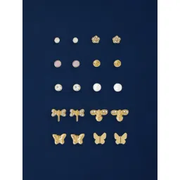 Accessorize London Golden Earrings for Women Pack of 10-picture-13