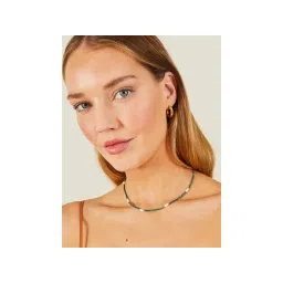 Accessorize London Green Gold Plated Stones Necklace-picture-12