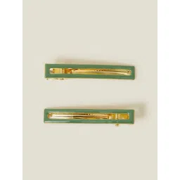 Accessorize London Green Snap Hair Clips - Pack of 2-picture-19