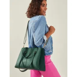 Accessorize London Green Solid Shoulder Handbag-picture-24