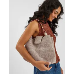 Accessorize London Grey Woven Shoulder Bag-picture-45