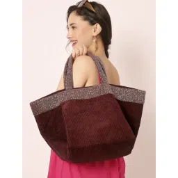 Accessorize London Maroon Textured Tote-picture-47