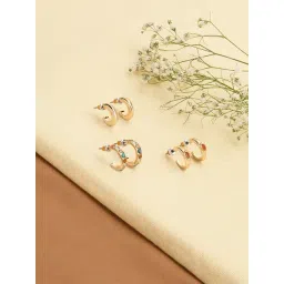 Accessorize London Multi Huggie Brights Gem Hoops Earring Set of 3-image-17