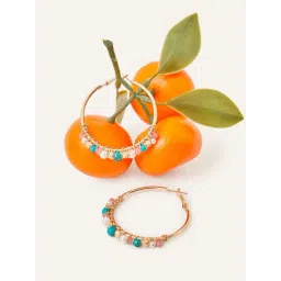 Accessorize London Multi Statement Beaded Hoop Earring-image-2