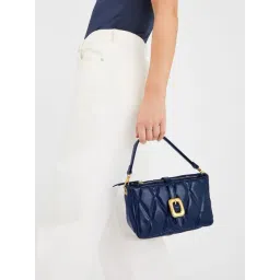 Accessorize London Navy Blue Quilted Shoulder Bag-picture-44