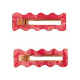 Accessorize London Pink Printed Wiggle Snap Clips - Pack of 2-image-29