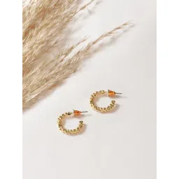 Accessorize London Real Gold-Plated Z Bobble Chubby Hoop Earrings-picture-11