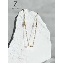 Accessorize London Real Gold-Plated Z Molten Station Necklace image 1