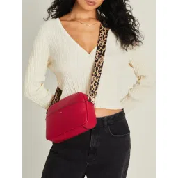 Accessorize London Red Solid Sling Handbag-picture-24