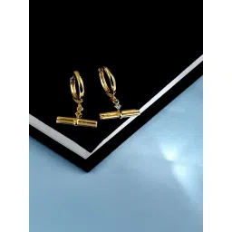 Accessorize London T Bar Golden Drop Earrings-picture-41