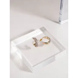 Accessorize London Wavy Gem Hoop Earrings for Women-image-26