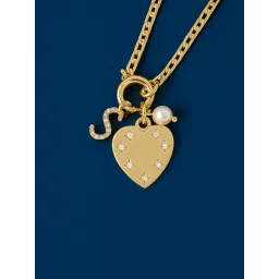 Accessorize London Women 14k Gold-Plated Omega Initial Charm Necklace Gold-picture-36