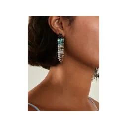 Accessorize London Women Blue Gemstone Tassel Earrings-picture-42