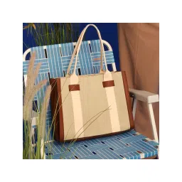 Accessorize London Women Faux Leather Cream Natural Webbing Shoulder Bag-picture-14