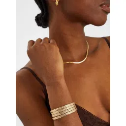 Accessorize London Women Gold Hammered Metal Cuff (Pack of 4) image 1