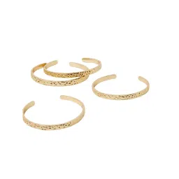 Accessorize London Women Gold Hammered Metal Cuff (Pack of 4) image 4