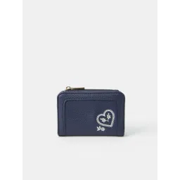 Accessorize London Women Navy Blue Heart Embroidered Wallet-picture-37