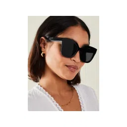 Accessorize London Womens Black Chunky Solid Oversize Sunglasses-picture-12