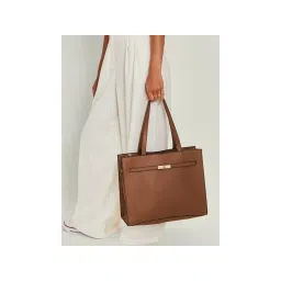 Accessorize London Women'S Brown Metal Twist-Lock Tote Bag-picture-23