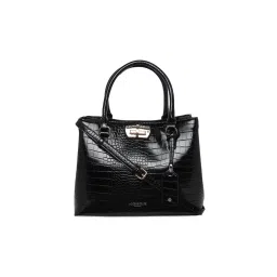 Accessorize London Womens Faux Leather Black Carolina Handheld Satchel Bag-picture-24