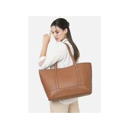 Accessorize London Womens Faux Leather Brown Large 14 Inch Laptop Work Tote Bag-picture-16