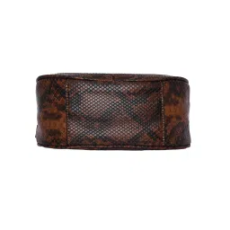 Accessorize London Womens Faux Leather Brown Snake Padlock Shoulder Bag image 4