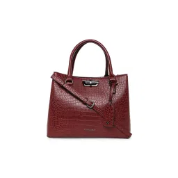 Accessorize London Womens Faux Leather Maroon Carolina Handheld Satchel Bag-picture-39