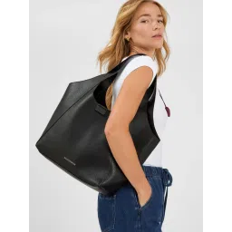 Accessorize London Womens Faux Leather Shoulder Bag - Black-picture-11