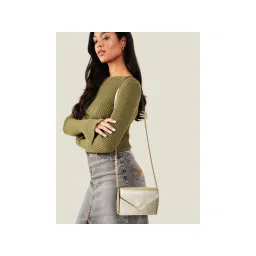 Accessorize London Women's Gold Envelope Sling Bag-picture-42