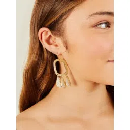 Accessorize London Women's Gold Statement Square Drop Earrings-picture-39