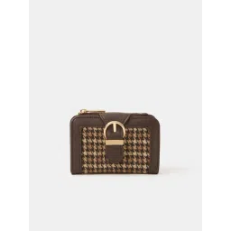 Accessorize London Womens Houndstooth Buckle Wallet - Brown-picture-19