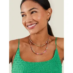 Accessorize London Women's Multi Facet Bead Necklaces - Pack of 2-image-27