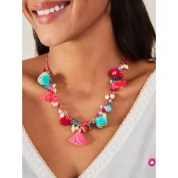 Accessorize London Women's Multi Pom-pom Statement Necklace-picture-16