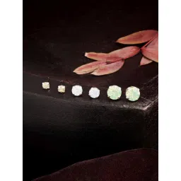 Accessorize London Women's Multicolor  Crystal Stud Earrings- Set of 3-picture-10