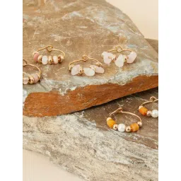 Accessorize London Women's Orange Beaded Hoop Earrings- Set of 3-picture-45