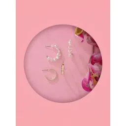 Accessorize London Women's Pearl Hoop Earrings- Set of 2-picture-21