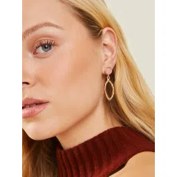 Accessorize London Women's Pink Gem Stud Teardrop Earrings image 2